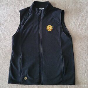 Manchester United Vest Umbro Vintage Soccer Fleece Vest 100 Anniversary Black XL